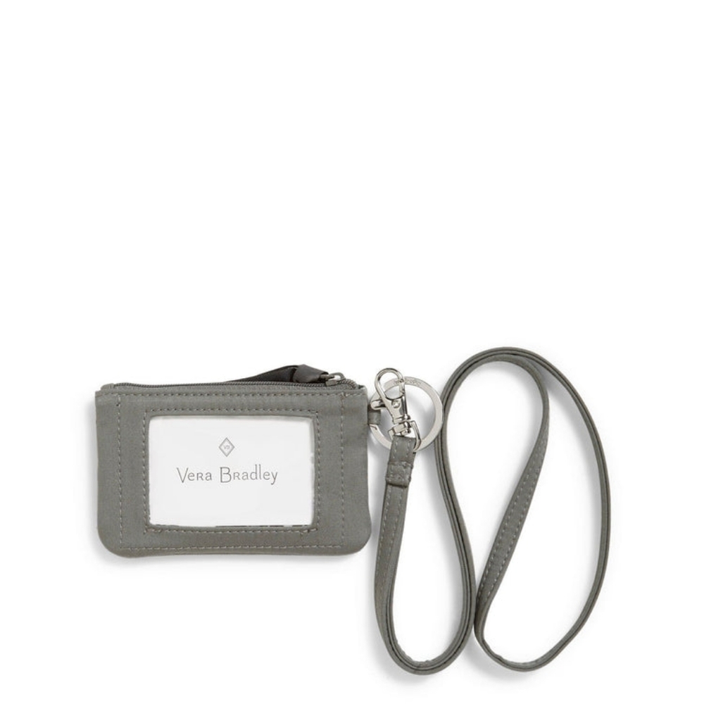 Vera Bradley Galaxy Gray Zip ID Lanyard